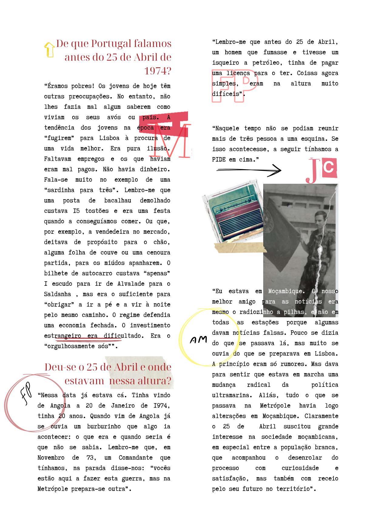 Página da revista AMORA MAGAZINE. Artigo Memórias de Abril disponível em pdf no final da página