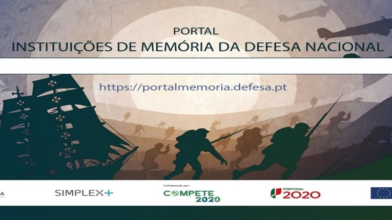 homepage do portal de memórias militares, com elementos militares estilo desenho