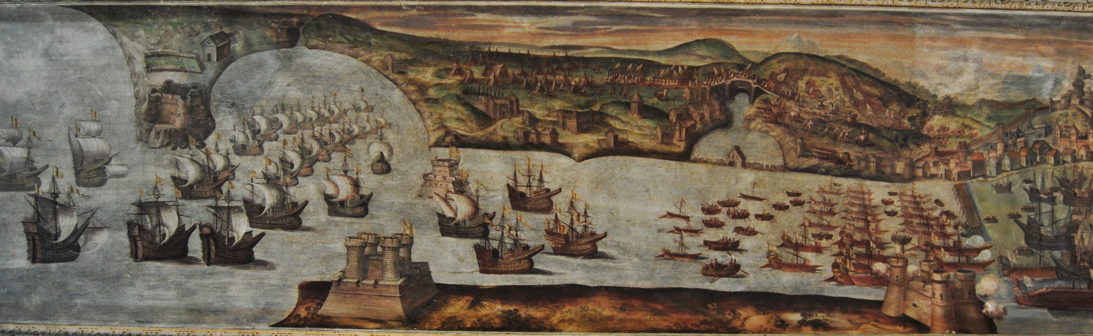 5 Batalha de Alcântara numa pintura do Palácio de Viso del Marqués (Ciudad Rodrigo), cerca de 1585.jpg