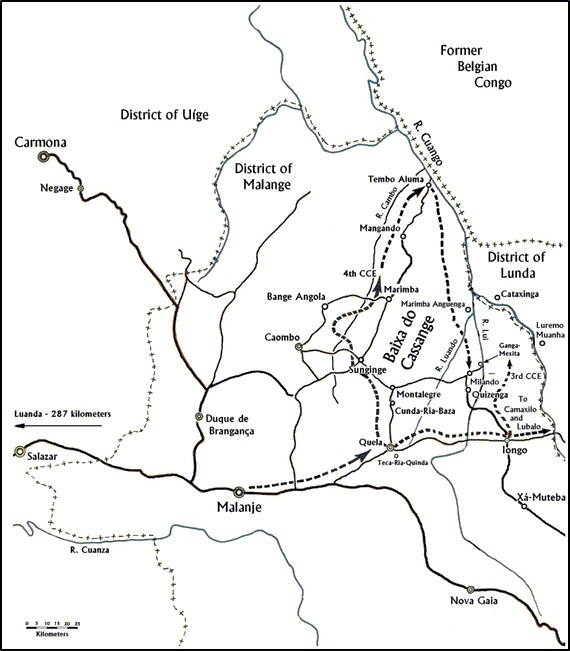 Map of Advance of 3rd and 4th CCE Baixa do Cassange