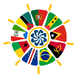 logotipo da conferencia composto pelas bandeiras da cplp em forma circular